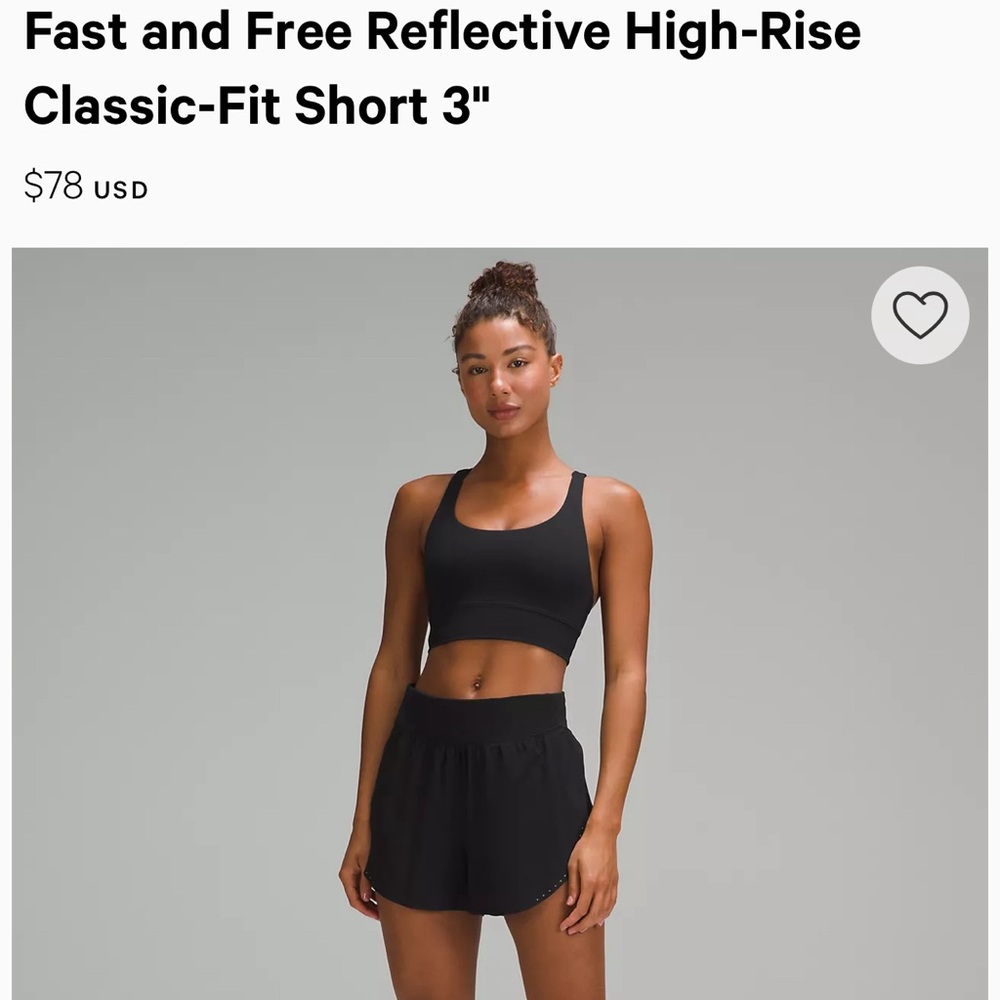 Lululemon Black Fast And Free 3” Running Shorts